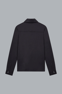 Wollen stretchoverhemd donkerblauw