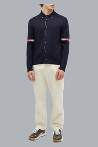 Jersey Stitch RWB Button Down Shirt