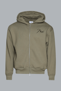 CLASSIQUE ZIP UP HOODIE MOSS GREEN / BLACK