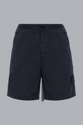 S.I. GHOST COTTON LINEN CANVAS SHORTS NAVY BLUE