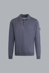 S.I. GHOST LIGHT PURE RWS WOOL POLO SHIRT SLATE BLU