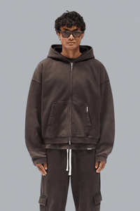 INITIAL BOXY OVERSIZED ZIP THROUGH HOODIE