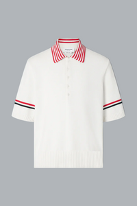 SAILBOAT JERSEY STITCH RWB STRIPE RUGBY POLO SHIRT