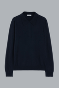 KNIT LONG SLEEVE POLO SHIRT