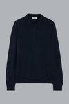 KNIT LONG SLEEVE POLO SHIRT