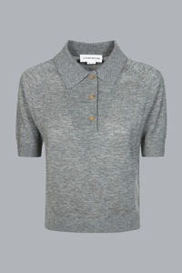 POLO COLLAR T-SHIRT GREY MARL