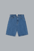 Round pocket Denim Shorts Raw Denim