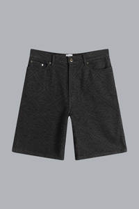 LASER MONOGRAM DENIM SHORTS BLACK