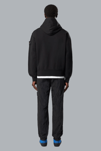 ORGANIC COTTON FLEECE HOODIE SWEATER BLACK