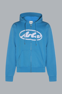 Circle Logo Zip Hoodie Blue