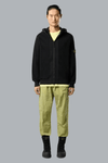 ORGANIC COTTON WAFFLE FLEECE HOODIE SWEATER BLACK