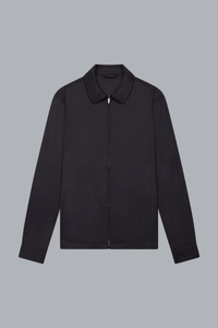 Wollen stretchoverhemd donkerblauw