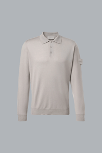 S.I. GHOST LIGHT PURE RWS WOOL POLO SHIRT DUST