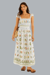 TROPICAL PORCELAIN MAXI DRESS