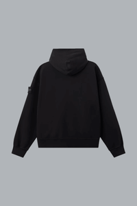 ORGANIC COTTON FLEECE HOODIE SWEATER BLACK