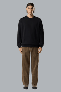COTTON FLEECE WITH SEASONAL POCKET SWEATSHIRT BLACK