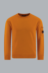 COTTON DIAGONAL FLEECE CREWNECK LENS SWEATSHIRT ORANGE