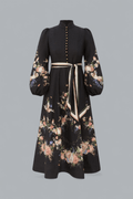 VALIANT BUTTON MIDI DRESS