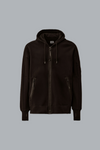 DIAGONAL RAISED FLEECE ZIP HOODED LENS SWEATSHIRT BLACK