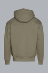 Klassieke hoodie met rits, mosgroen/zwart