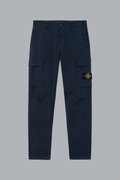 Stretchbroek van biologisch katoenen twill, marineblauw.