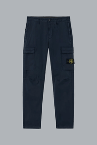 Stretchbroek van biologisch katoenen twill, marineblauw.