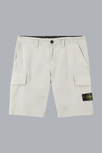 ORGANIC COTTON STRETCH BROKEN TWILL SHORTS PEARL GREY