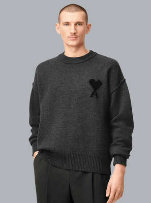 ADC FELTED WOOL CREWNECK DARK GREY