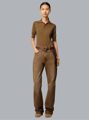 LARGE FIT JEANS LIGHT BROWN