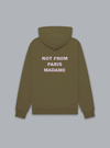 SLOGAN PRINT HOODIE ARMY GREEN