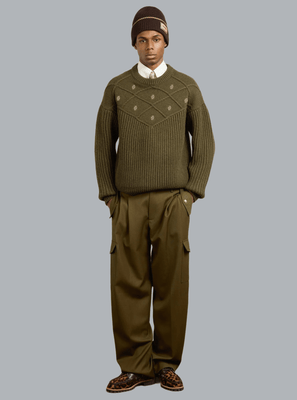 MONOGRAMME CREWNECK ARMY GREEN