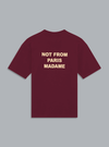 SLOGAN PRINT T-SHIRT BURGUNDY