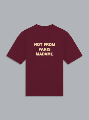 SLOGAN PRINT T-SHIRT BURGUNDY