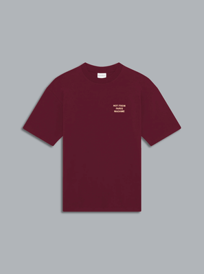 SLOGAN PRINT T-SHIRT BURGUNDY
