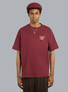 SLOGAN PRINT T-SHIRT BURGUNDY