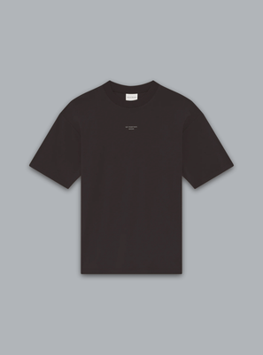 SLOGAN PRINT T-SHIRT DARK BROWN