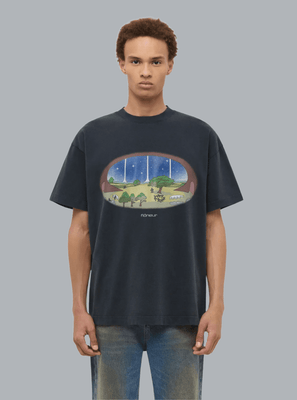 STARDOME PRINT WASHED T-SHIRT BLACK