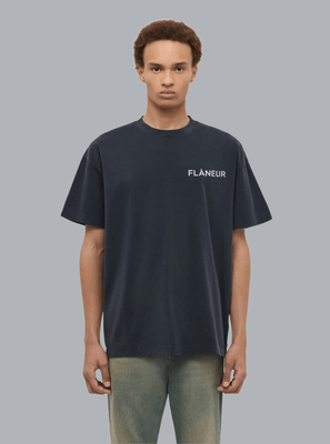 DOUBLE LOGO WASHED T-SHIRT BLACK