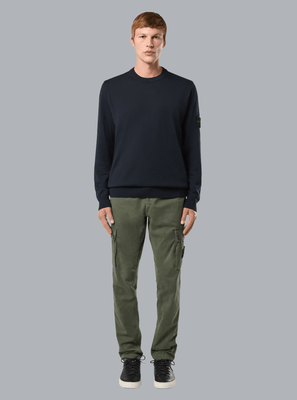 LIGHT PURE RWS WOOL CREW NECK NAVY BLUE