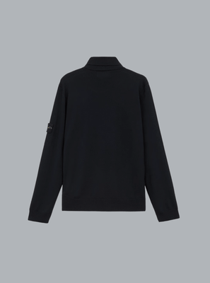 LIGHT PURE RWS WOOL T-NECK NAVY BLUE