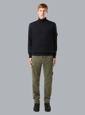 LIGHT PURE RWS WOOL T-NECK NAVY BLUE