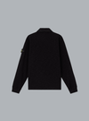 VANISÉ BRUSHED HEAVY COTTON JERSEY LS POLO BLACK