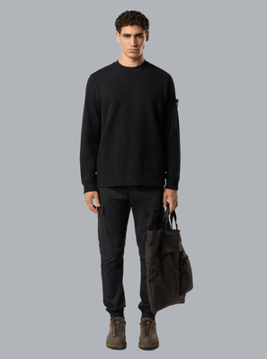 VANISÉ BRUSHED HEAVY COTTON JERSEY SWEATSHIRT BLACK