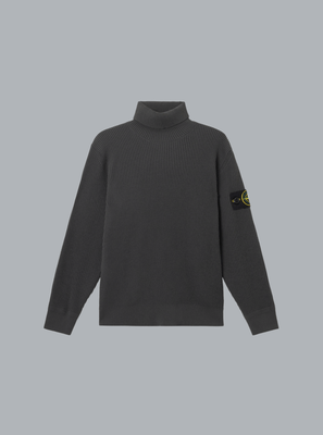 FULL RIB RWS WOOL T-NECK MELANGE DARK GREY