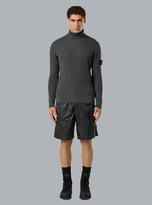FULL RIB RWS WOOL T-NECK MELANGE DARK GREY