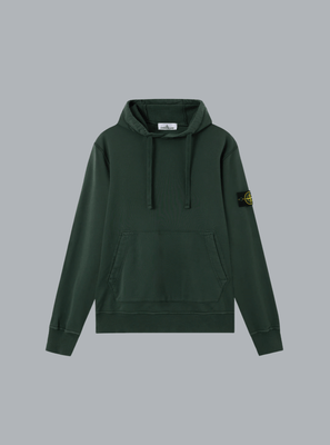 ORGANIC COTTON FLEECE, GARMENT DYED JUNIPER