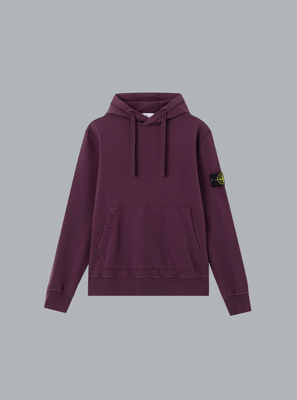 ORGANIC COTTON FLEECE, GARMENT DYED AMARANTH