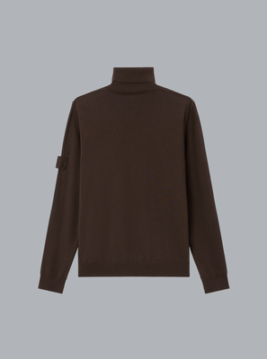 LIGHT PURE RWS WOOL_S.I. GHOST T-NECK DARK BROWN