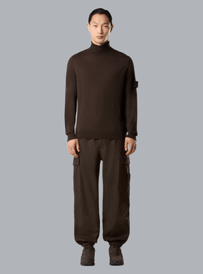LIGHT PURE RWS WOOL_S.I. GHOST T-NECK DARK BROWN