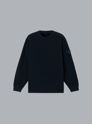 95% ORGANIC COTTON / 5% ELASTANE FLEECE SWEATSHIRT NAVY BLUE